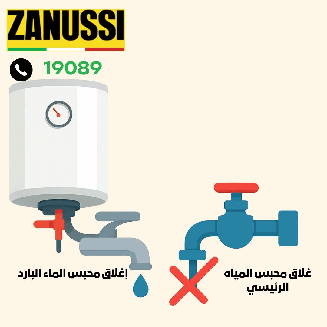 إغلاق محبس المياه الرئيسي