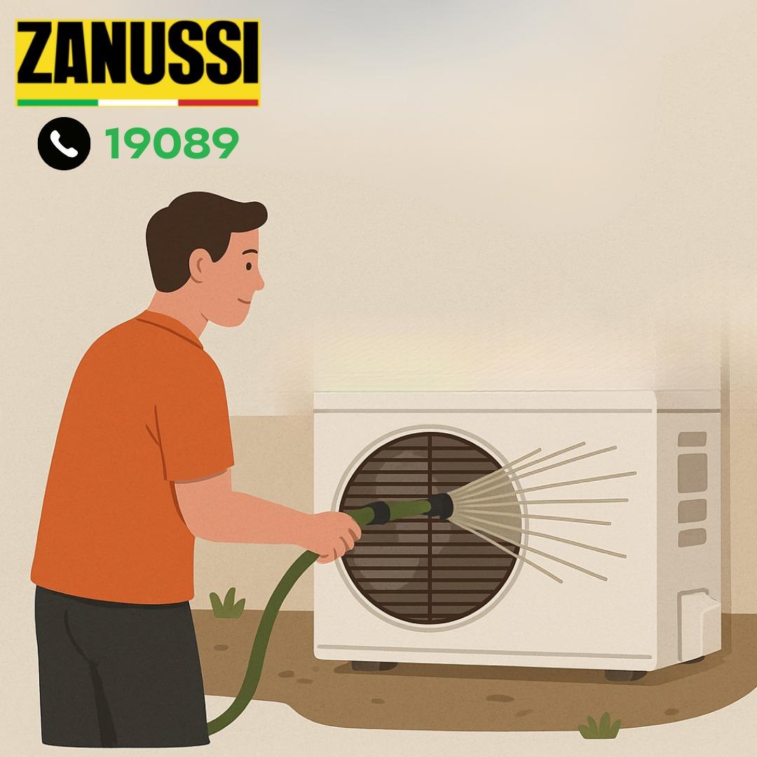 تنظيف الوحدة الخارجية ( الكمبريسور)